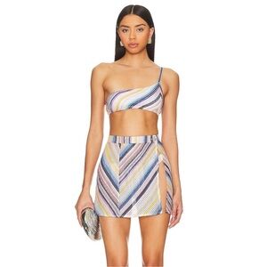 Missoni striped crochet knit mini skirt